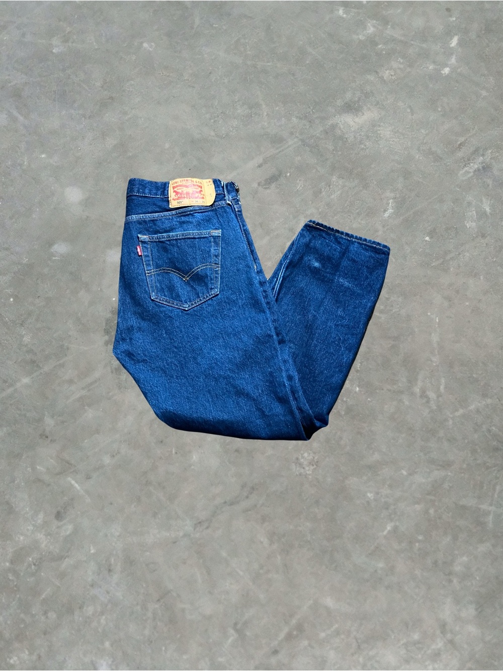 Levis 501 Straight Leg Denim Jeans Dark Medium Wash Mens Size W36 L30 Blue
